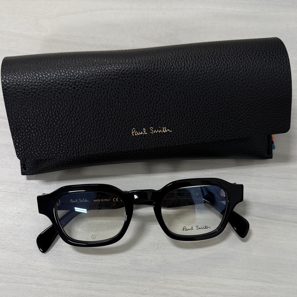 Paul Smith Lexton Black Leather Glasses Case